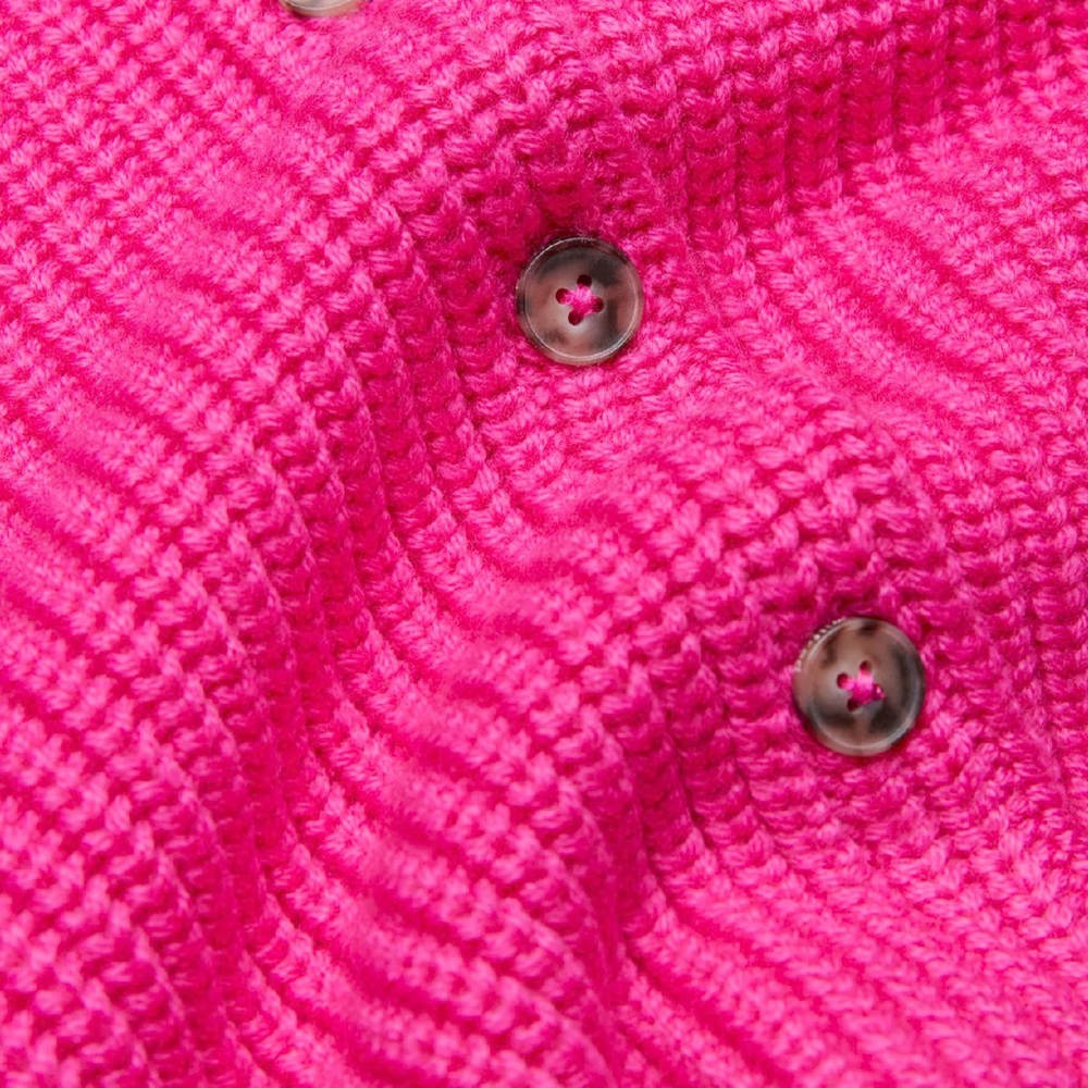 Aritzia Wilfred Next Door Vital Pink Ribbed Wool Cropped Cardigan Sweater - Picture 7 of 11